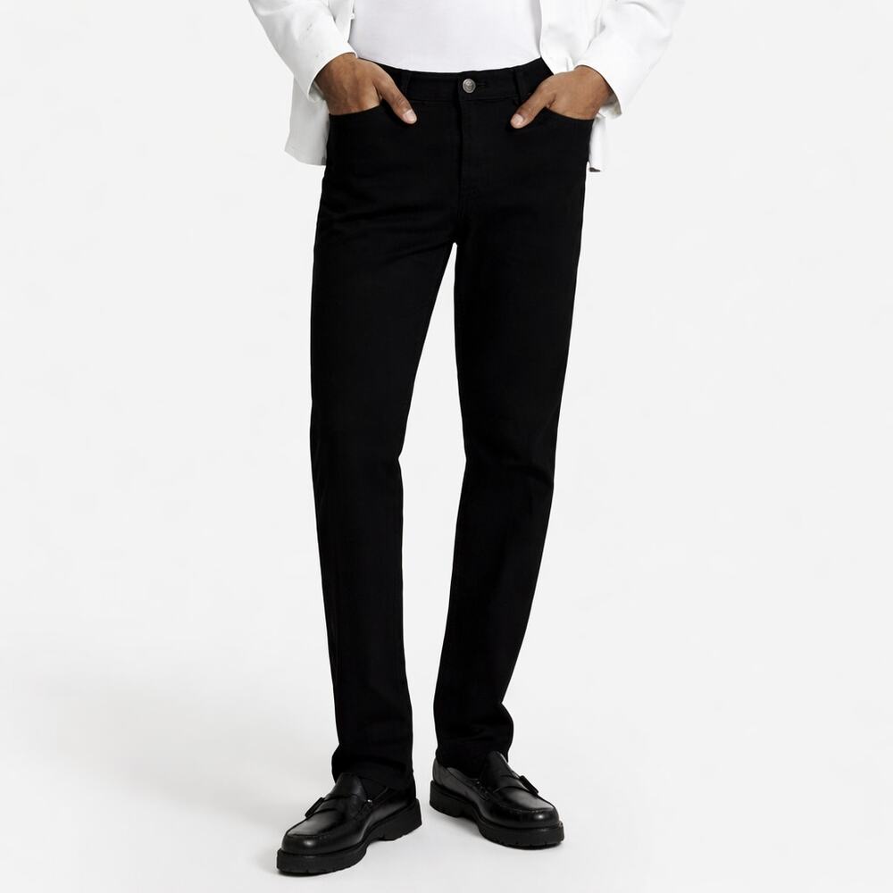 Express Slim Jeans Black Mid Rise Stretch Mens 32x30 Modern Casual Streetwear